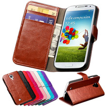 S4 Luxury Wallet Stand Design PU Leather Case for Samsung Galaxy S4 i9500 SIV S IV Mobile Phone Bag Cover, Free Screen Film