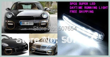 Free shipping!High quality DC12V 5pcs led daytime running light(DRL)/led day driving light, 100%waterproof