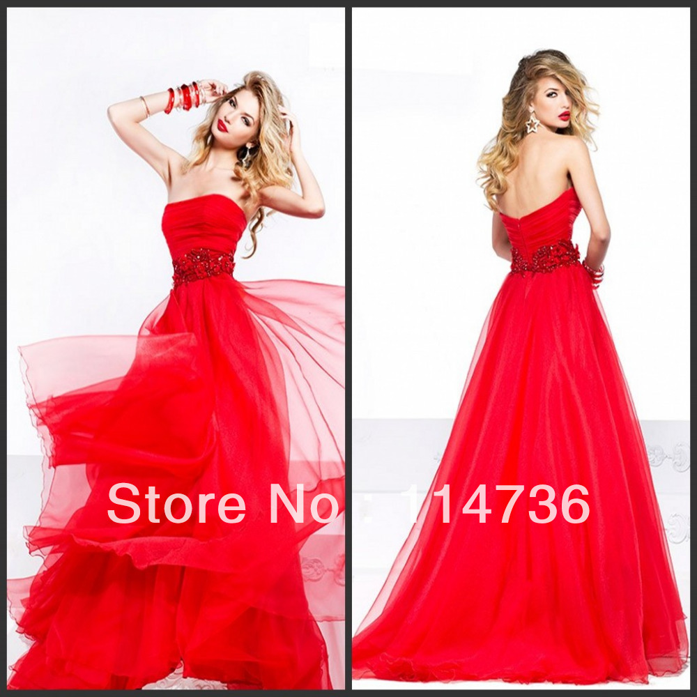 blood red evening gowns