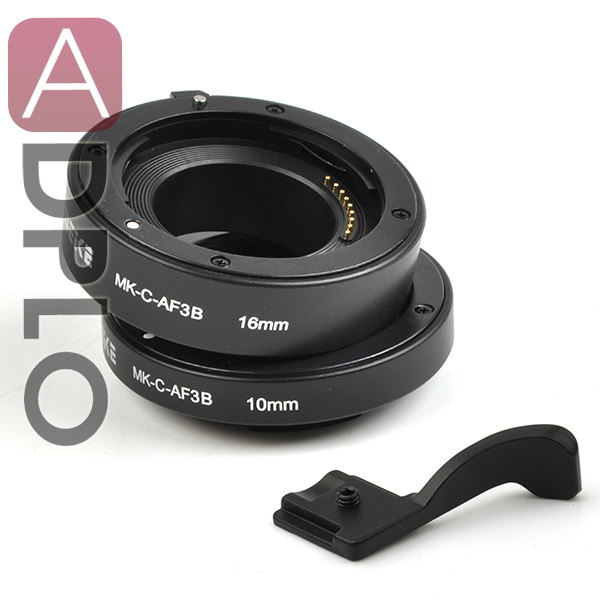 Meike Auto Focus Extension Tube Suit For Canon EOS EF-M M3 M2 M Mirrorless Camera + Hot Shoe Cover (black)