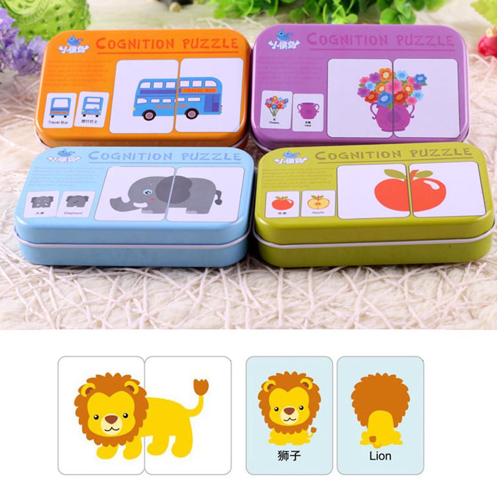 Baby Kid Educational Toys Learn English Puzzle Montessori Cognitive Card Infant