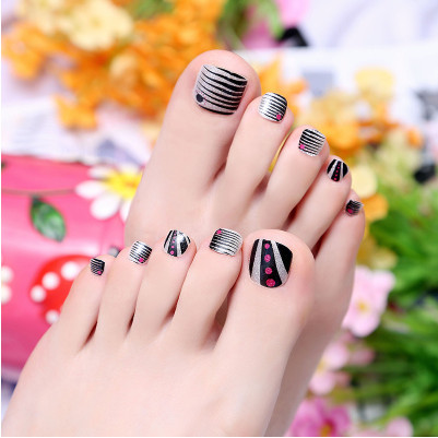 02 new fashion glitter beauty nail decal toe stickers wrap on nail