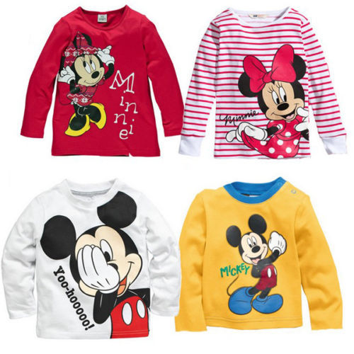 2015 Fashion Cartoon Baby Mouse Girls Boys Kids Long Sleeve Blouses Tops Shirt Hoodie