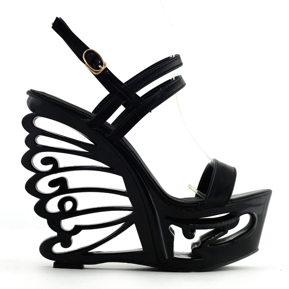 Online Get Cheap Black Strappy Wedge Heels -Aliexpress.com ...