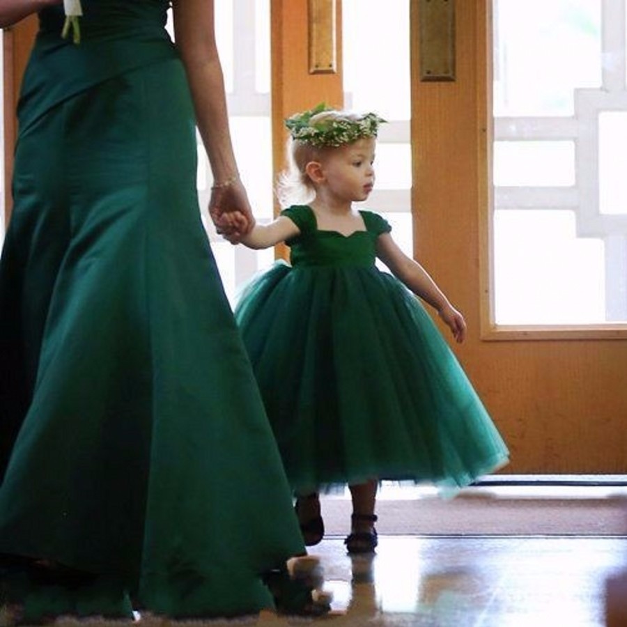 dark green dress for girls