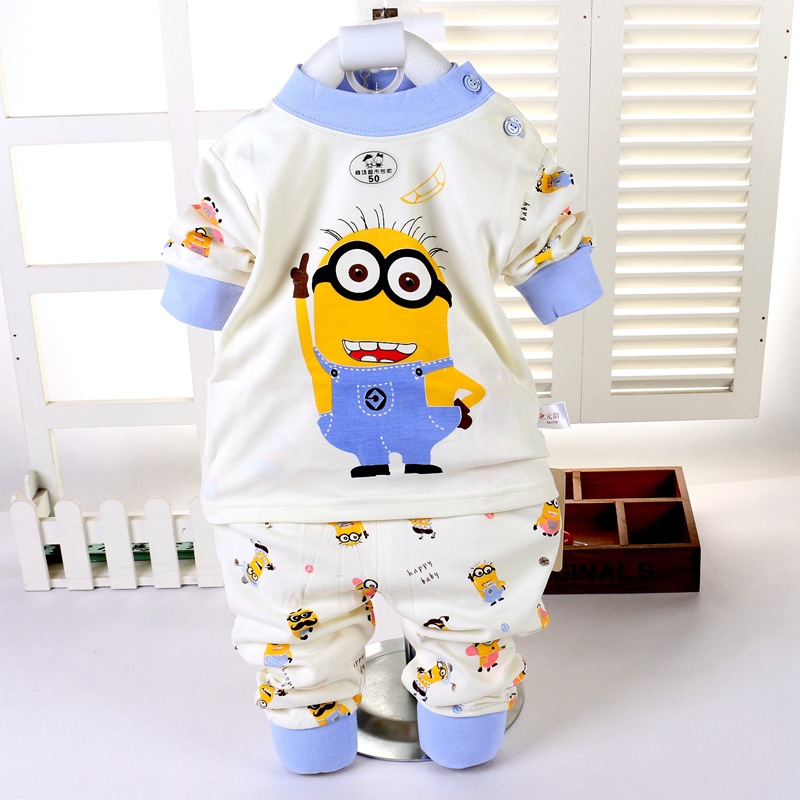 2015 winter brand new baby girl&boy minion clothes newborn baby set 100