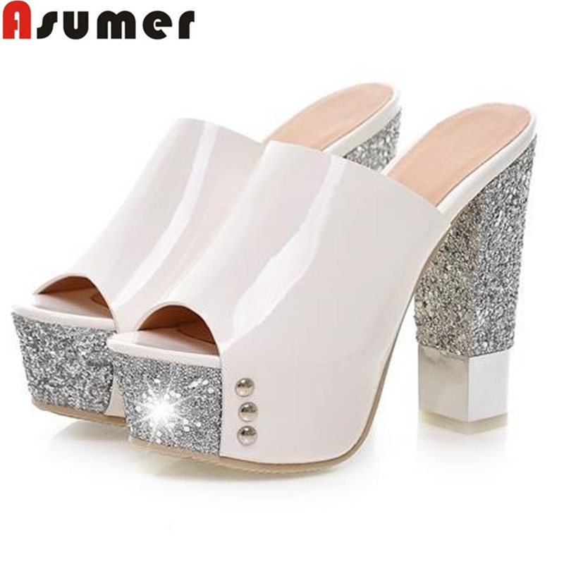 Top quality New fashion women shoes high heels sexy platform pumps gold red yellow prom wedding shoes woman peep toe slippers