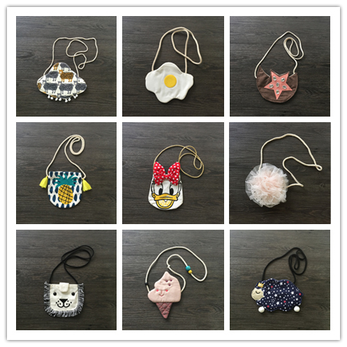 1 / pcs милый Creative хлопок портмоне / овца / лев / цветы / мороженое портативная наплечная сумка / комикс сумка-мессенджер