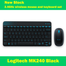 NEW Stock Logitech MK240 black mini 2.4GHz USB wireless keyboard mouse combo without battery for PC computer peripherals