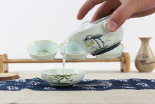 A pot a cup Kung fu tea set quick cup gaiwan travel tea set teapot handpainted