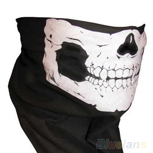 Skull Bandana Bike Motorcycle Helmet Neck Face Mask Paintball Ski Sport Headband 1FWI