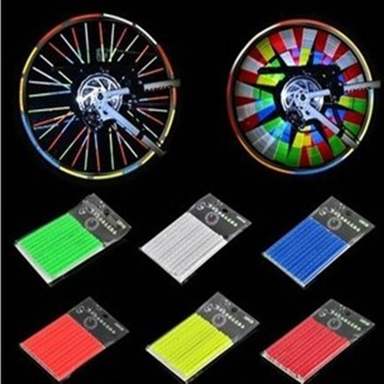 50pack/lot (12pcs/set) Bike Riding Bicycle Wheel Spoke Reflector Reflective Mount Warning Light CL26
