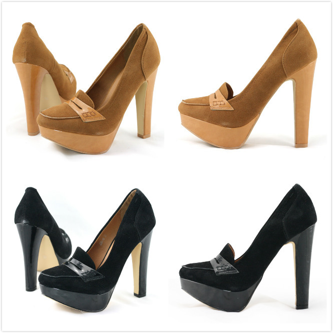 camel colored platform pumps
