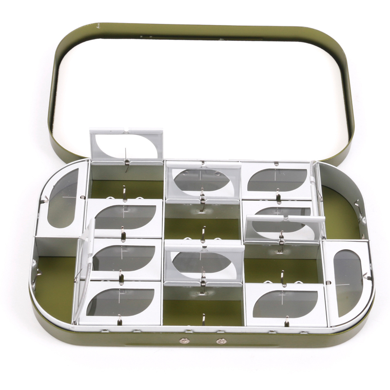Top Quality Multifunction Aluminum Fly Box, 16 Compartments Fly Box, Aluminum Fly Fiishing Box