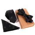 2016 Brand Wedding Necktie Pocket Square Towel Bow Tie Print Set Mens Suit Papillon Corbatas Handkerchief
