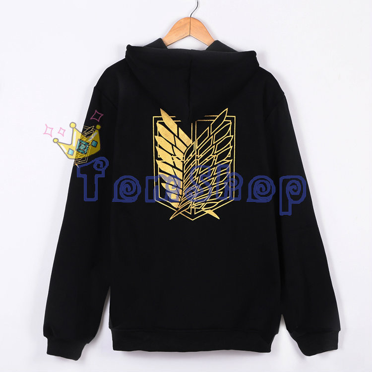 attack on titan gold logo hoodie coat-3
