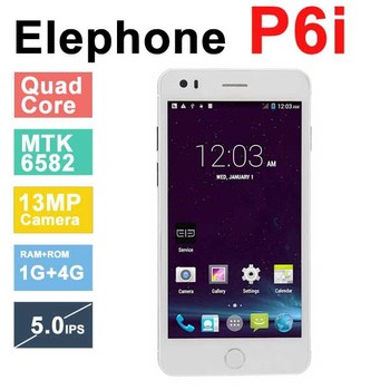 Смартфон Elephone P6i, mtk6582 четырёхъядерный Android 4.4 5,0 дюйма 960 x 540 IPS 1 гб RAM 4 гб ROM 13MP OTG телефон