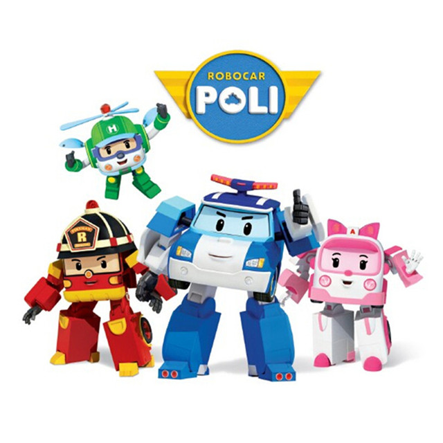 4 шт./компл. Детей Игрушки Robocar Poli Корея Робот Преобразования Аниме Фигурки Детей Игрушки Подарок