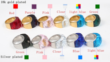 2015 large rings for women wedding jewelry big crystal stone ring stainless steel anillos