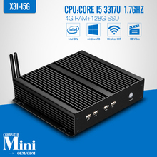 core i5 3317U 4GB RAM 128GB SSD+WIFI Fanless Mini PC desktop Computers 4*COM 8*USB Wired Support Win 7 XP System