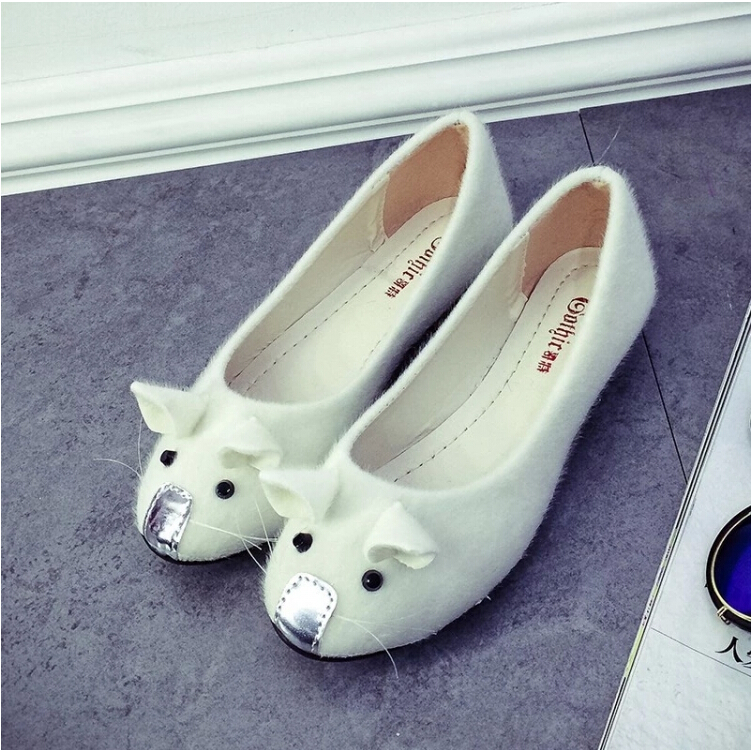 Spring and autumn flat font b shoes b font cute mouse single font b shoes b
