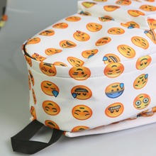 2015 High Quality Women Canvas Backpacks Smiley Emoji Face Printing School Bag For Teenagers Girls Shoulder