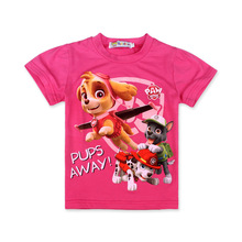 Kids 2016 Girls T-shirt Summer Dogs Patrol Cartoon Girls T Shirt Tops Children Clothing Dogs PATROL Baby Girls T-Shirt Clothes