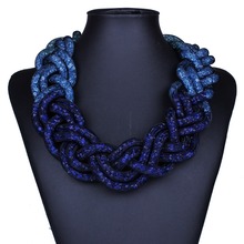 European knitting multicolour necklace fashion jewelry fashion simple geometric necklace Wholesale XL60641