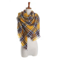 za Women Winter Scarf Brand Luminous yellow Plaid Scarf New Designer Unisex Acrylic Basic Shawls Women