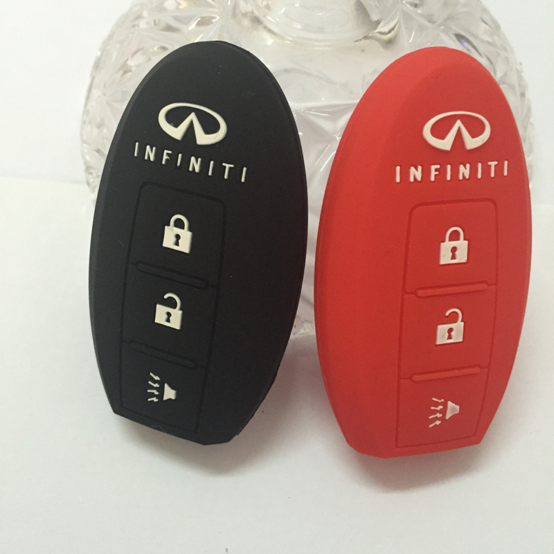 Silicone Key Case Cover for Infiniti G25 FX35 EX25 QX56 FX37 4 bottons Infiniti remote key case 3 buttons  smart key