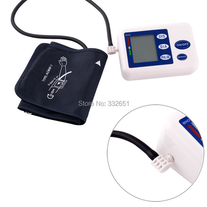 Fully Digital LCD Automatic Arm Blood Pressure Monitor Heart Beat Meter Portable Blood Measuring Pressure Machine Device