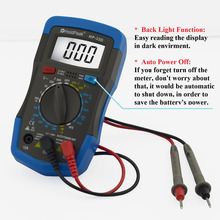 Holdpeak HP-33D multímetro Digital del amperímetro del voltímetro Ohmmeter hFE Tester actual y LCD luz de fondo