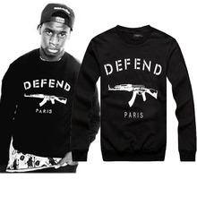 2015 New spring auturn men GIV DEFEND PARIS AK47 hoody printed pullover Long-Sleeve Hiphop 3D Sweatshirts Hoodies Tops