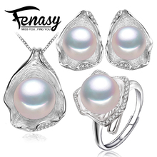 Actual freshwater pearl jewellery set girls pure pearl units 925 sterling silver jewellery lady birthday engagement present fine quality