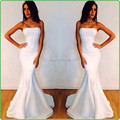 Actual Dress Sexy Designer Fishtail Strapless Long White Mermaid Prom Dresses Formal Evening Dresses