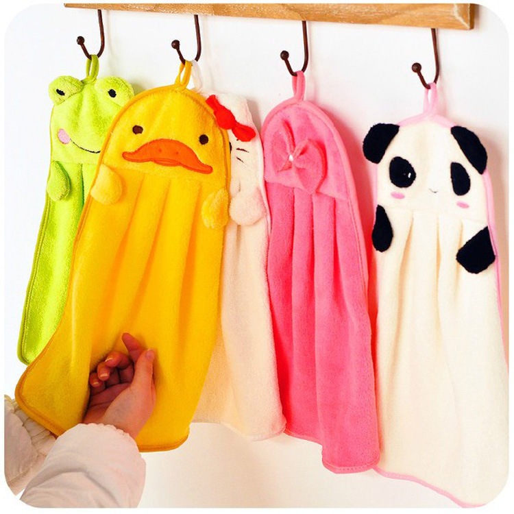 HD T Cartoon superabsorbent towel kitchen towel hanging super soft colorful candy colored rub dry hand