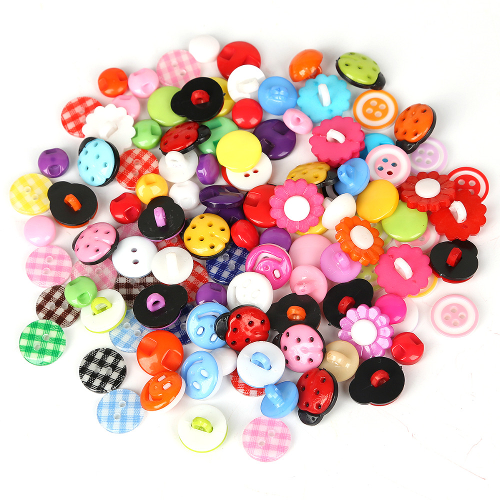 30pcs Mix Color Plastic Circle Button 4 Holes DIY Craft Sewing 29mm NK140 