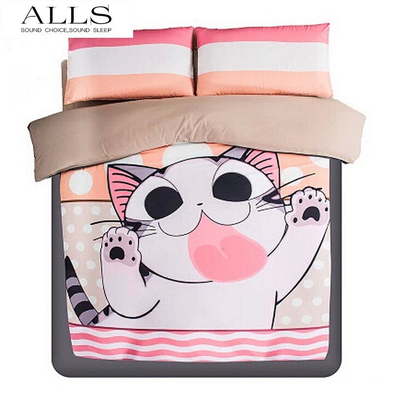 Aliexpress.com : Buy new cartoon cat 3pcs bed linen sets bedding set ...