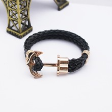 of America’s brand retro ship anchor bracelet fashion, the anchor of multi – color woven leather bracelet bracelet