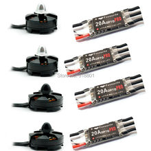 4 x FVT LittleBee 20A PRO ESC & 4pcs 2204 2300KV Brushless Motor for QAV250 FPV