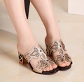 new female luxury summer sandals women diamond slide sandals cute high heeled sandals lady casual slip