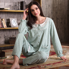 Autumn 2016 Women font b Pajama b font font b Sets b font 100 Cotton Sleepwear