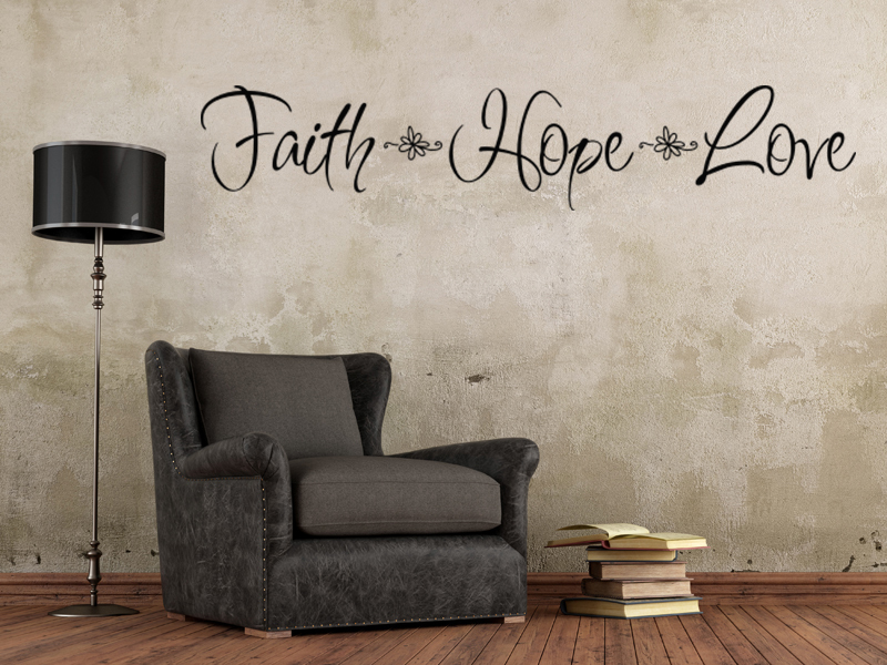 Free Shipping Mix Wholesale Order Faith Hope Love Wall Sticker Quote