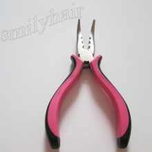 Pink stainless steel Bend tip professional pliers clamp with three holes for micro ring loop hair/I tip hair Extensions