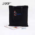 2016 Simple Embroidery Canvas Tote Bags for Women Top handle Bags Fashion Ladies Big Shoulder Bags