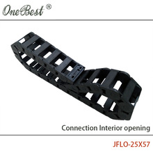 JFLO 25x57mm 1 Meter Wire Carrier cable Drag Chain Connection Interior Opening Protection Towline with end Joints Tanks chain