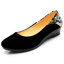 New 2016 Women Wedge Heels Shoes Platform Work Single Shoes Casual Ladies Old beijing Pumps Women Office Shoes Zapato feminino