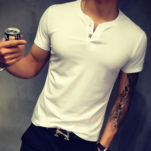 Mens T Shirts Fashion 2016 Summer V-Neck Solid T Shirt Men Slim Fit Fitness Men T shirt Homme Short Sleeve T-Shirt Men 4XL 5XL
