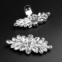 2016 Promotion bridal high-heel metal shoes accessories white crystal shoe clips for Fashion wedding decoration buckle 3pair/lot