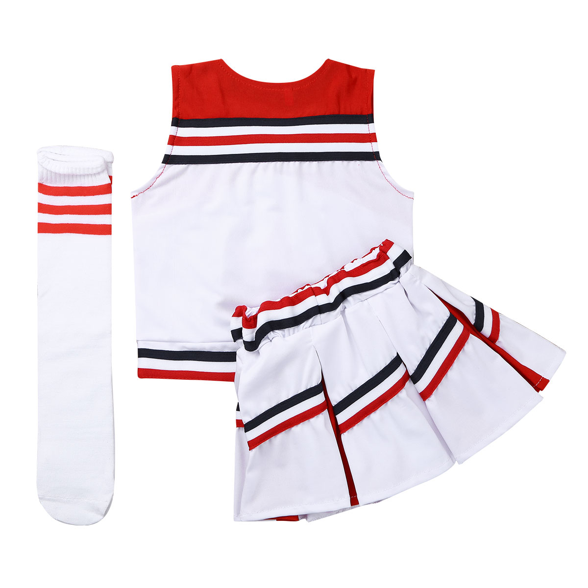Pom Poms Sizes 4-14 Ladies Cheerleader Fancy Dress Costume